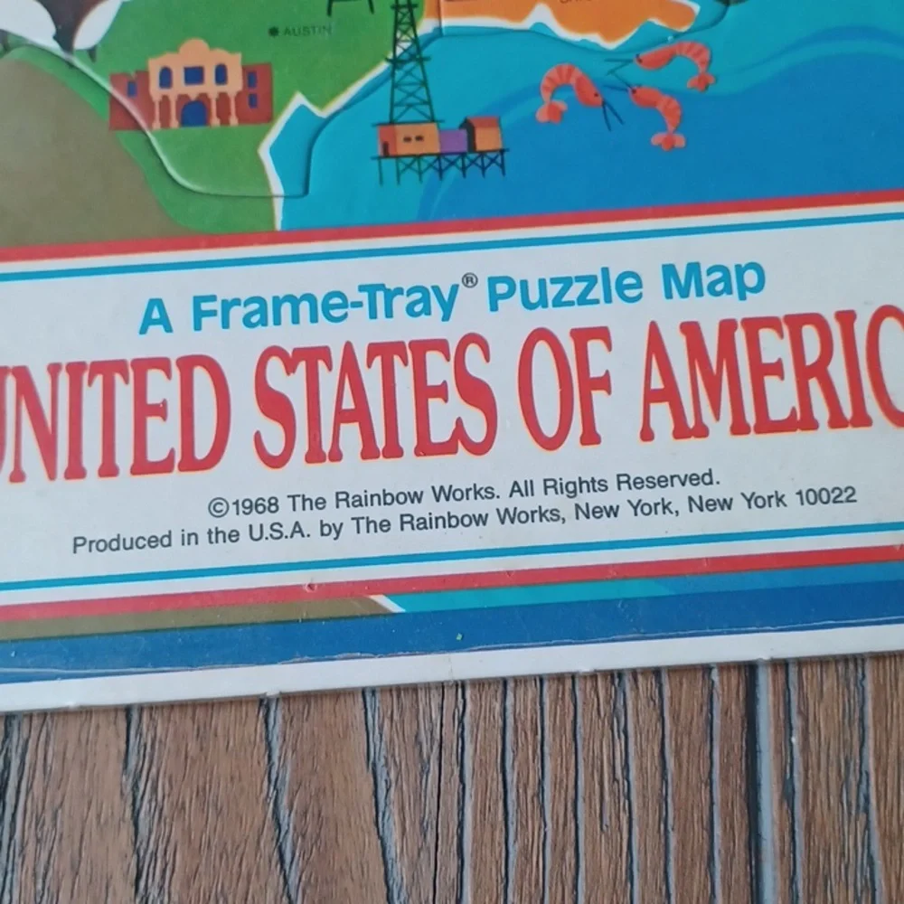 United States of America Puzzle Map From 1968 The Rainbow Works
